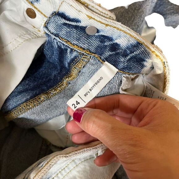 Pacsun 90’s Boyfriend High Rise Straight‎ Leg Bleached Jeans Size 24 - Picture 10 of 10